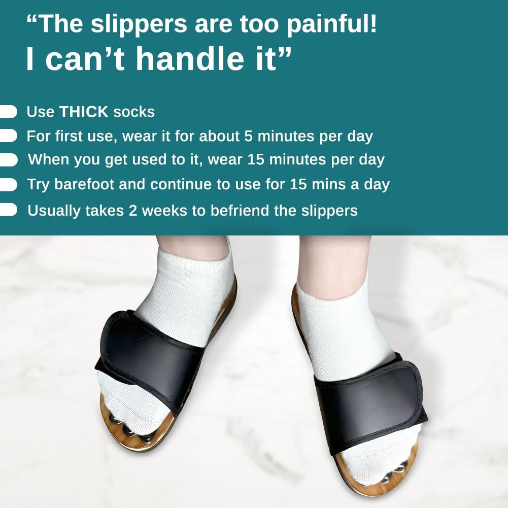 Comfecto Acupressure Massage Slippers with Earth Stone (Men 8-9.5/Women 9.5-11)