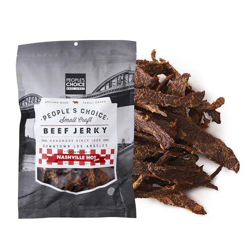 People's Choice Beef Jerky People's Choice Beef Jerky - Tasting Kitchen - Nashville Hot - Pounder of Super Spicy Jerky - Compare to World's Spiciest Heat of Carolina Reaper, Scorpion, Ghost Pepper - 1 Pound, 16 oz - 1 Bag