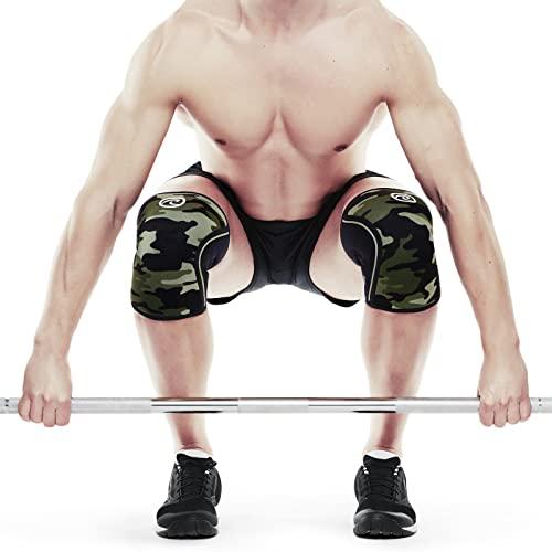 Rehband Rehband RX Knee Support for Strength Training & Fitness - 7mm Neoprene Knee Sleeve, Flexible & Non-Slip, Knee Sleeve for Men & Women, Colour:Camo - 1 Pair, Size:Large
