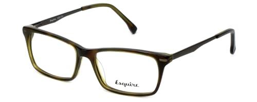 Calabria Calabria Esq 1500 Rectangular Reading Glasses +7.00 Olive Green Tortoise Havana Men Women