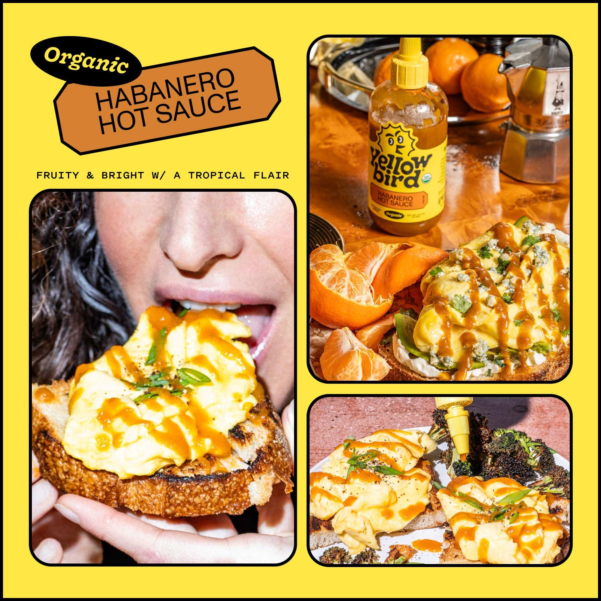 Yellowbird Foods Yellowbird Organic Habanero Hot Sauce - Medium Hot - Vegan Habanero Sauce Made with Carrots, Garlic and Tangerine - Gluten-Free & Non-GMO Organic Hot Sauce - Tabletop Size - (19.6 oz, 1 Count)