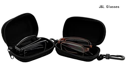J&L Glasses J&L Glasses 2 Pack Fashion Mini Pocket Folding Reading Presbyopic Glasses For Men Women (2pack, 3.0)