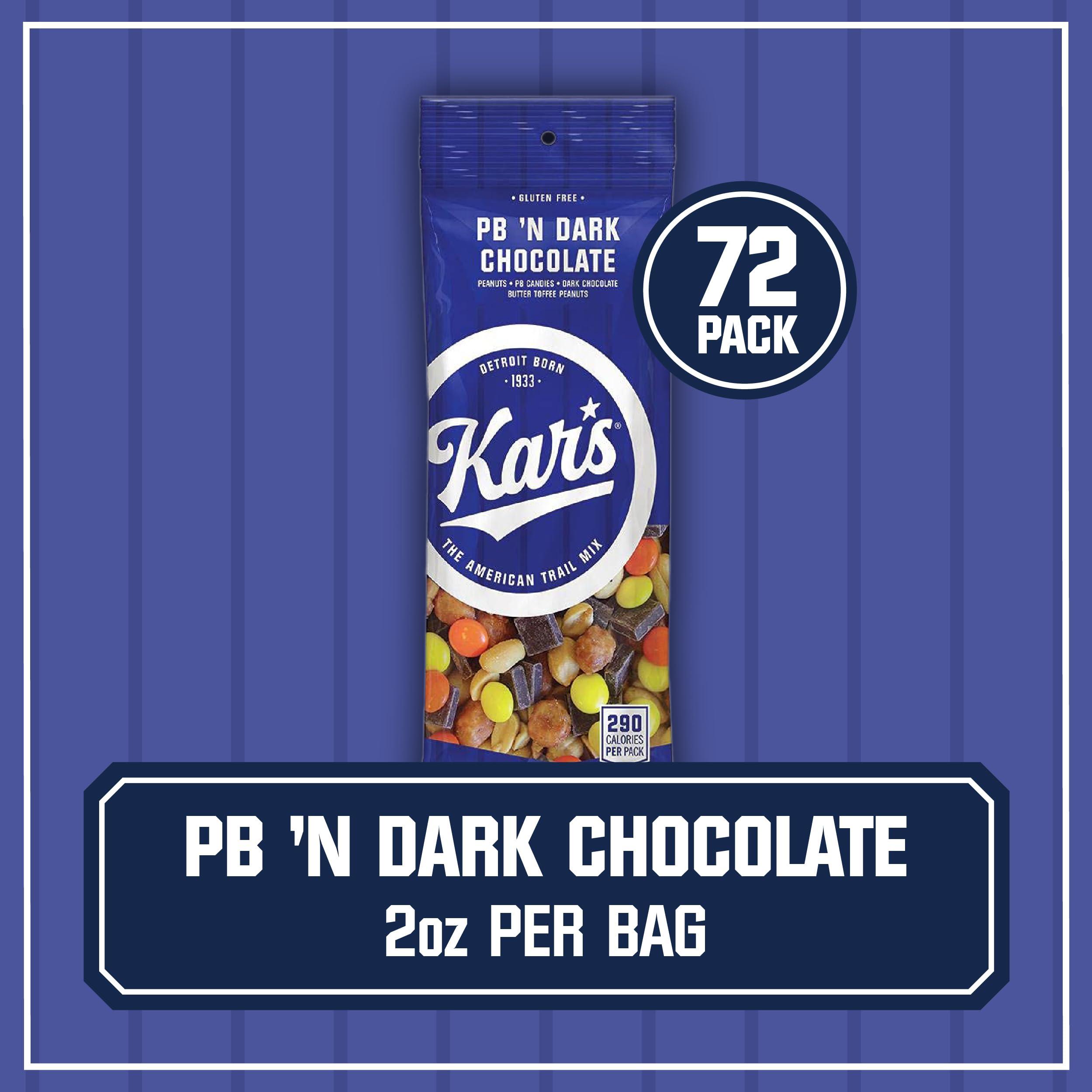 Kar's Kar’s Nuts Peanut Butter ‘N Dark Chocolate Trail Mix – 2 oz Individual Snack Packs – Bulk Pack of 72, Gluten-Free Snack Mix