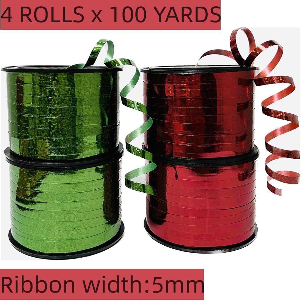 LACNNY LACNNY Curling Ribbon,Balloon String for Crafts, Balloon Ribbon, Curly Ribbon for Birthday Party Decorating Crafting Shiny Green and Red