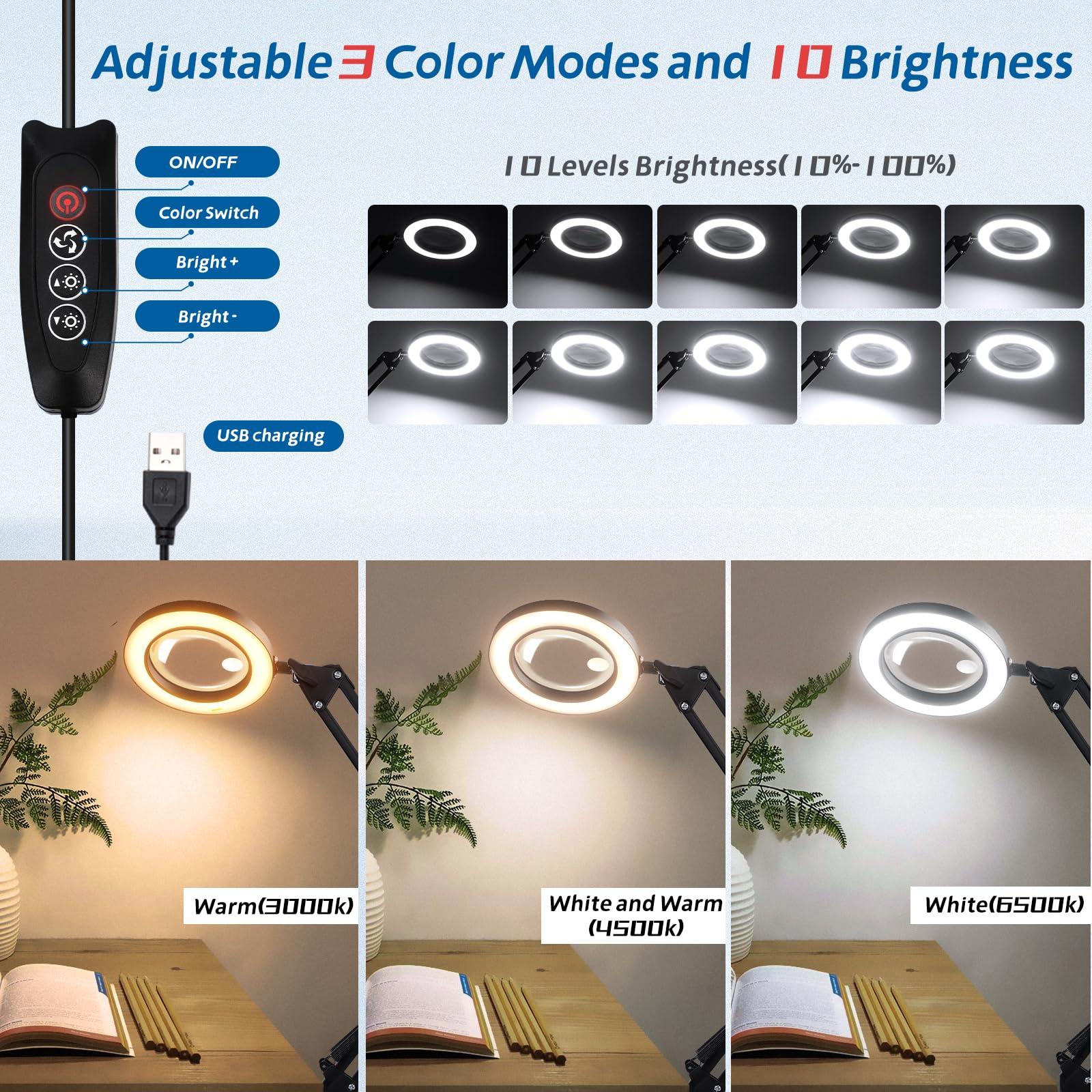 NZQXJXZ NZQXJXZ 10X 20X Large Floor Magnifying Glass with Light and Stand, 72 LED Floor Magnifying Lamp, Floor Magnifiers for Reading, Sewing, Crafts, Close Work