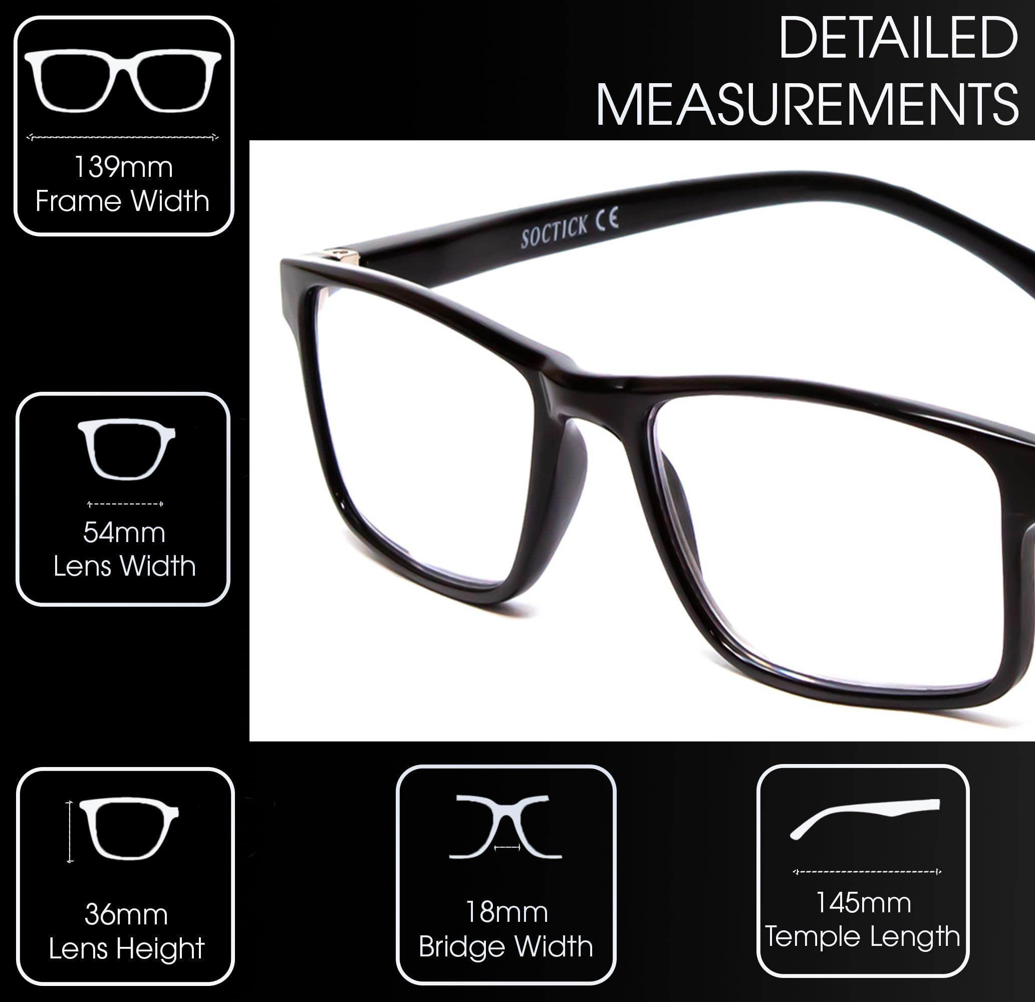 Medspex Medspex Blue Light Blocking Reading Glasses +0.75 Black Men Women Designer Computer Readers Trendy Durable Modern Eyeglass