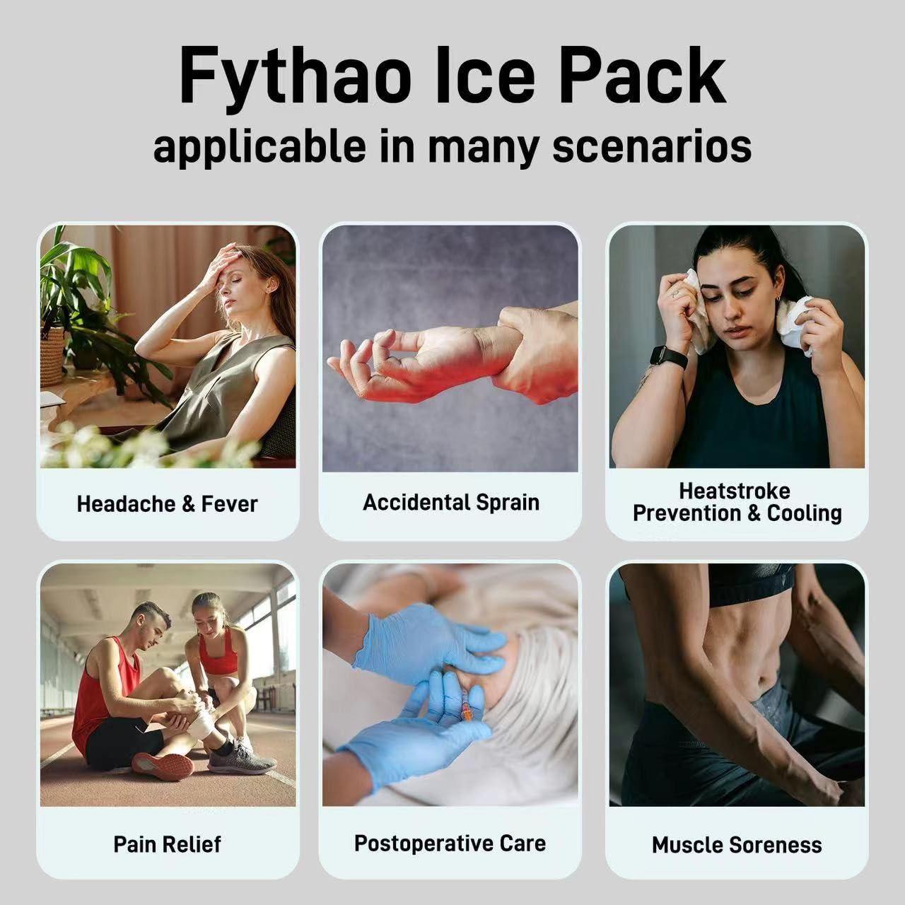 Fythao Ice Bag, Ice Packs for Injuries Reusable 9\", Hot Water Bag for Pain Relief, Hot & Cold Therapy, Cold Pack Pink