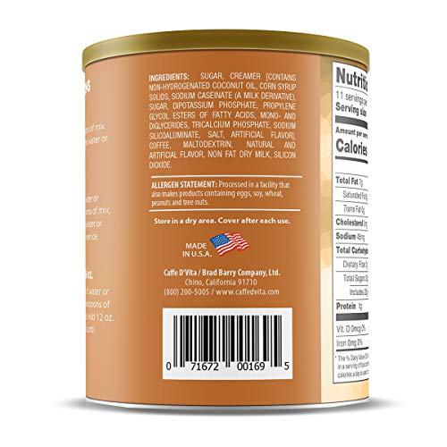 Caffe D'Vita Caffe D’Vita Caramel Macchiato - Coffee Caramel Macchiato, Caramel Instant Coffee, Latte Mix, Gluten Free, No Cholesterol, No Hydrogenated Oils, Kosher-Dairy, Caramel Macchiato Coffee - 1 Lb Can