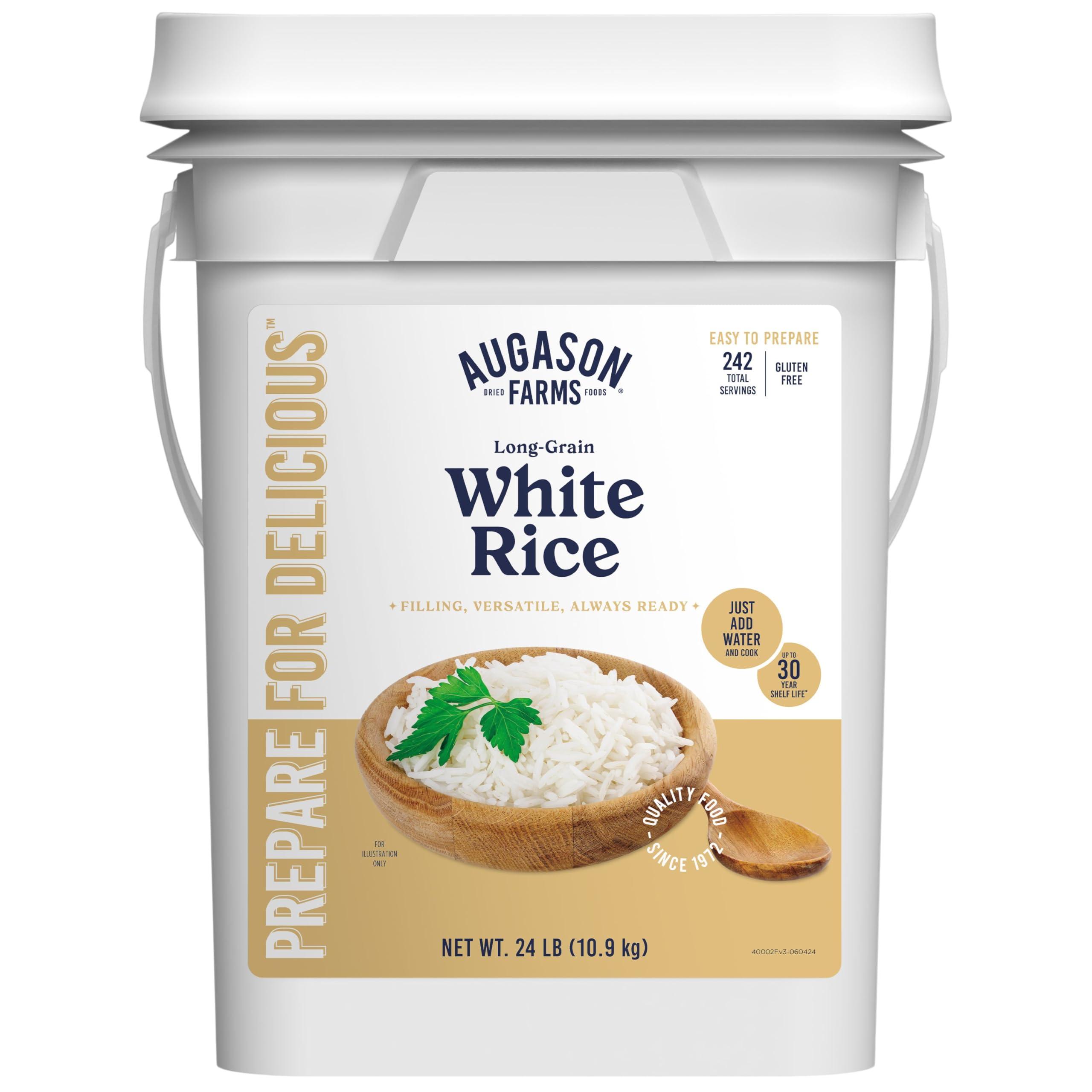 Augason Farms Augason Farms Long Grain White Rice 4-Gallon Pail, Emergency Food Supply, Everyday Meals, 242 Servings