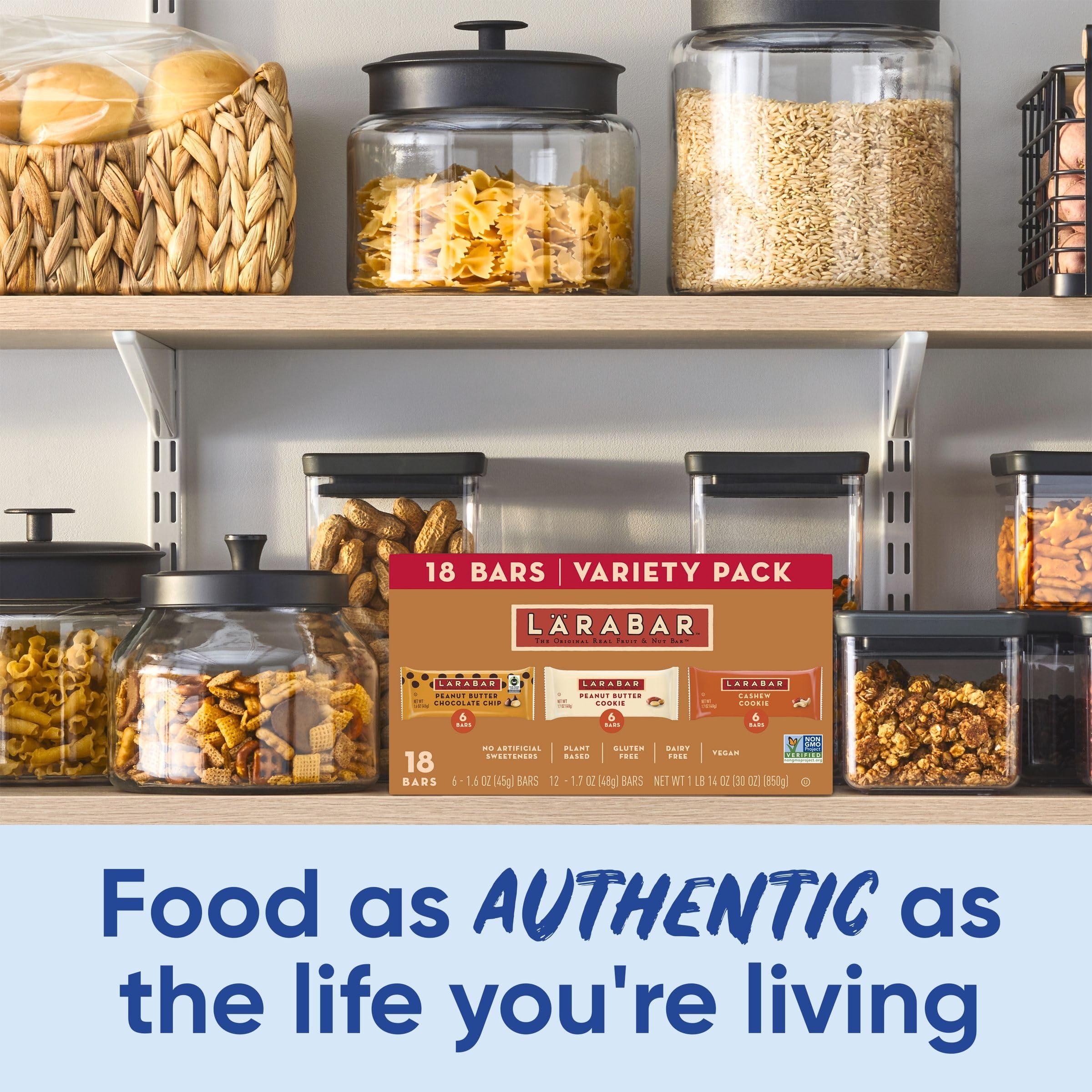 LRABAR Larabar Variety Pack, Gluten Free Vegan Fruit & Nut Bars, 18 Bars, 1 lb 14 oz