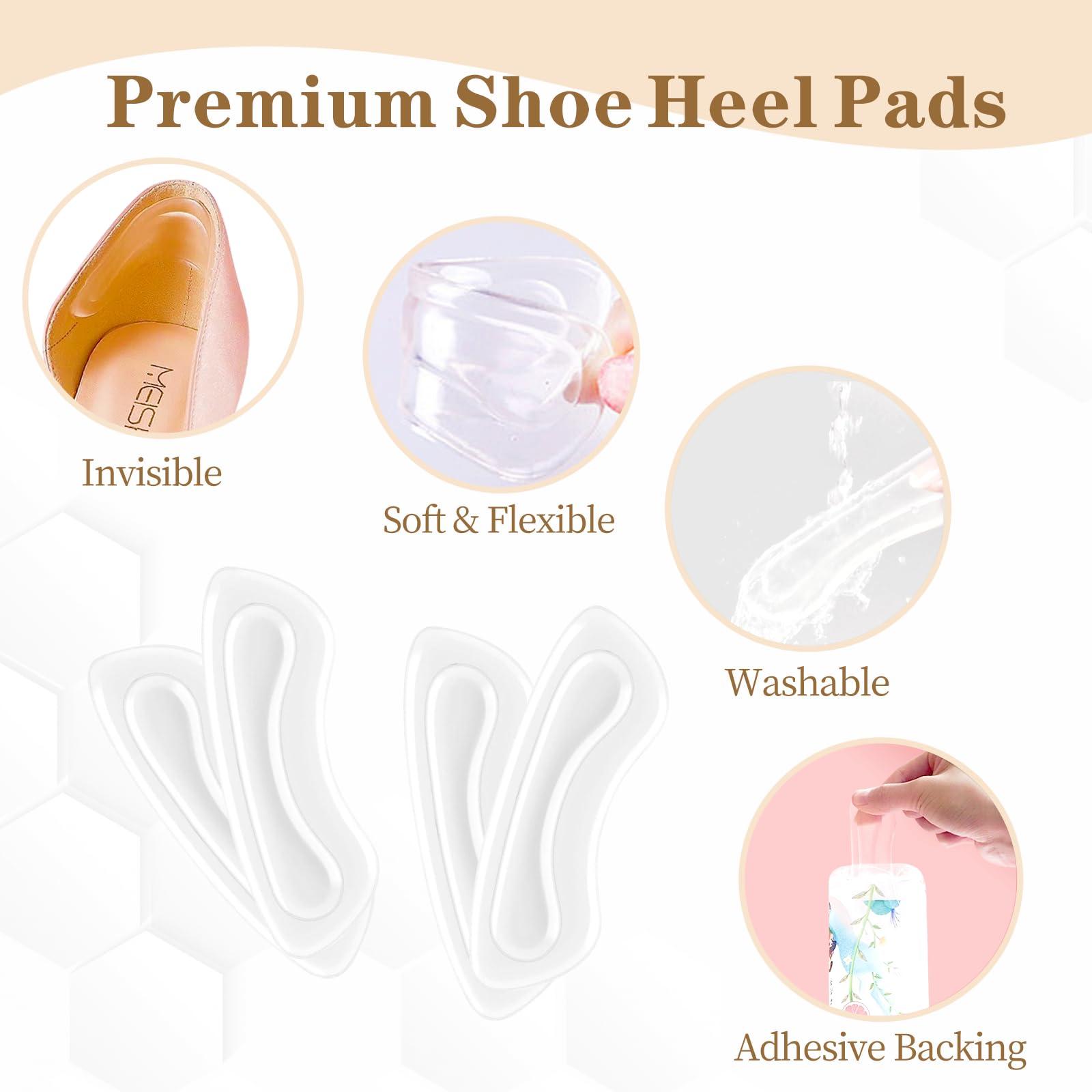 EACOZY EACOZY Heel Grips, Clear Shoe Heel Inserts, Heel Cushion Pads for Women Men Loose Shoes, 5 Pairs