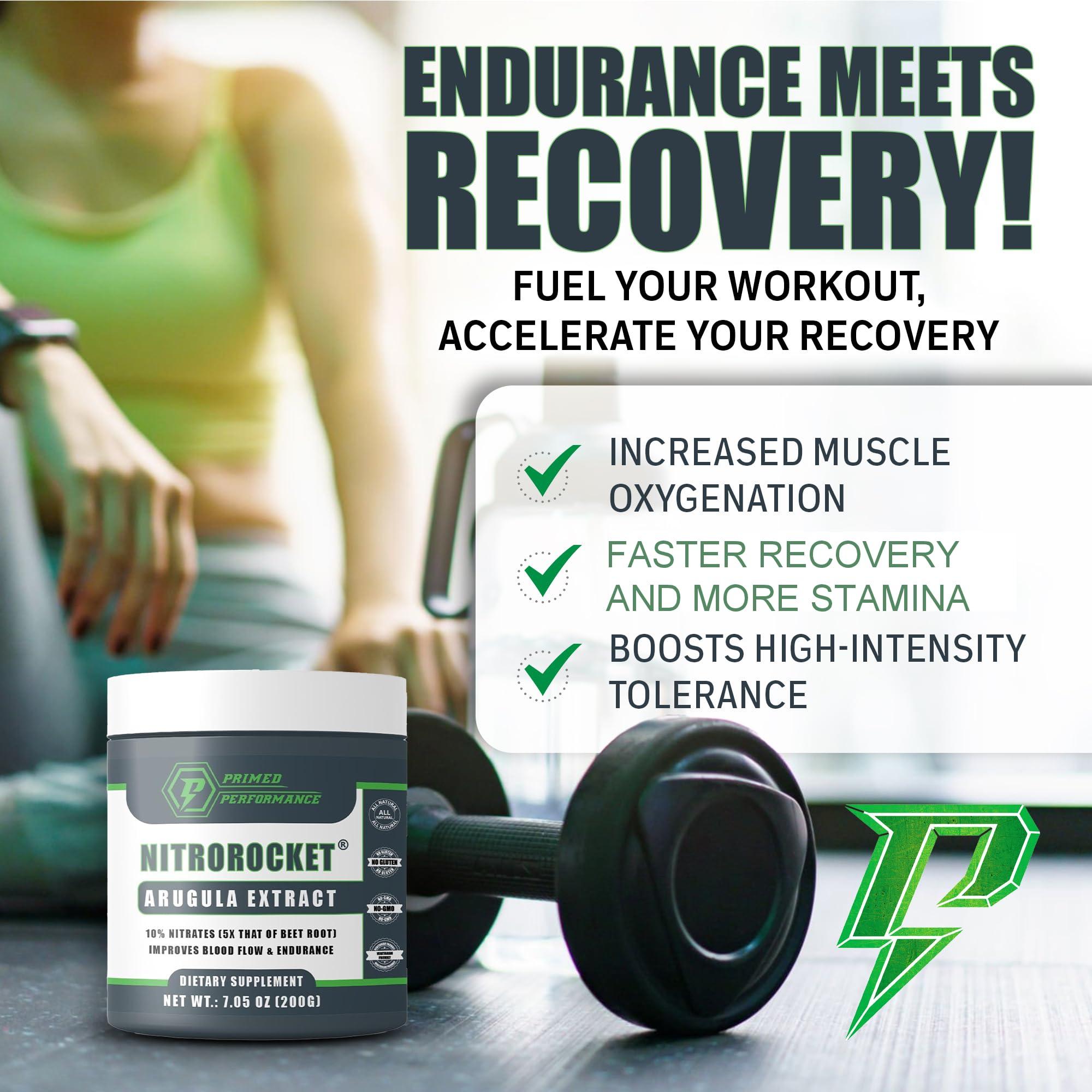 Primed Performance NitroRocket Nitric Oxide Booster - Helps Support Blood Flow Nitric Oxide Production - Nitric Oxide Supplements for Men and Women - Boost Energy, Cognitive Function & Muscle Oxygenation (1000 Grams)