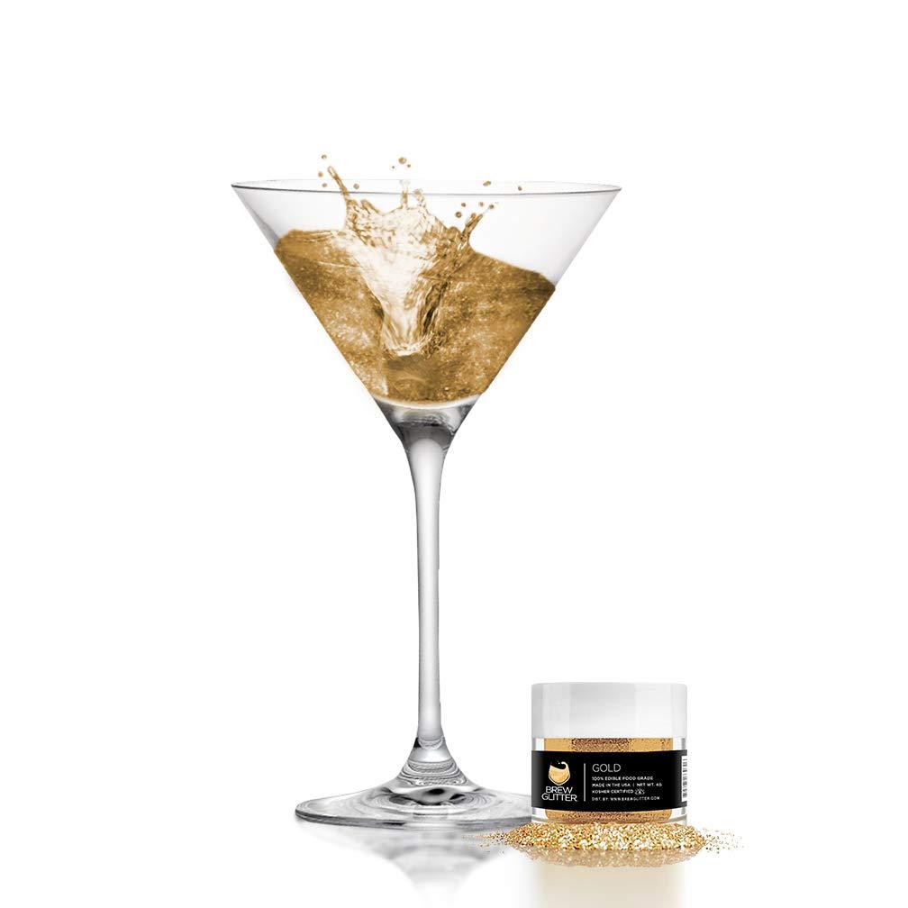 Bakell Brew Glitter (1x 4g Jar) | Edible Glitter for Drinks, Cocktails, Beer, Garnish & Beverages (Yellow)