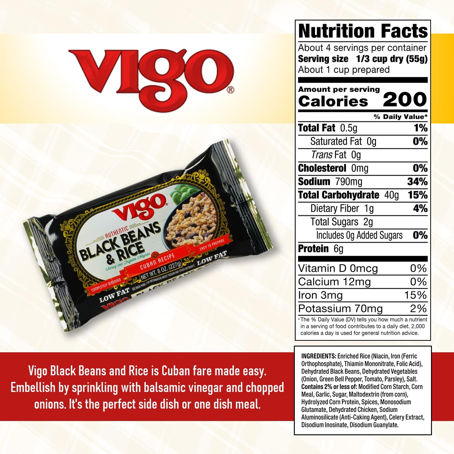 Vigo Vigo Authentic Black Beans & Rice, Low Fat, 8oz (Black Beans & Rice, Pack of 1)