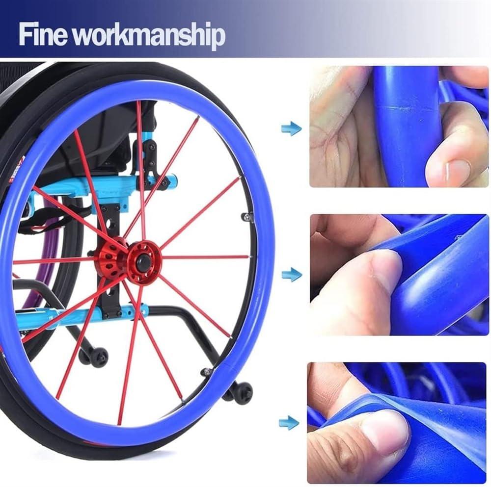 XARONF Wheelchair Push Rim Covers(1pair + 24-Inch), Non-Slip Wear-Resistant Hand Push Cover, Protective Cover, Improve Grip and Traction, Easy to Install (Color : Green)