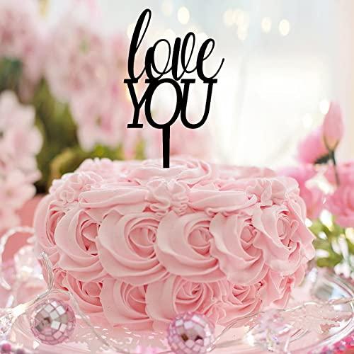 CustonCares Love You Cupcake Topper Mrs & Mrs Gay And Lesbian Birthday Cake Topper for Nuptial Birthday Cake Decorations Customized Custom Cupid's Arrow Heart Acrylic Black