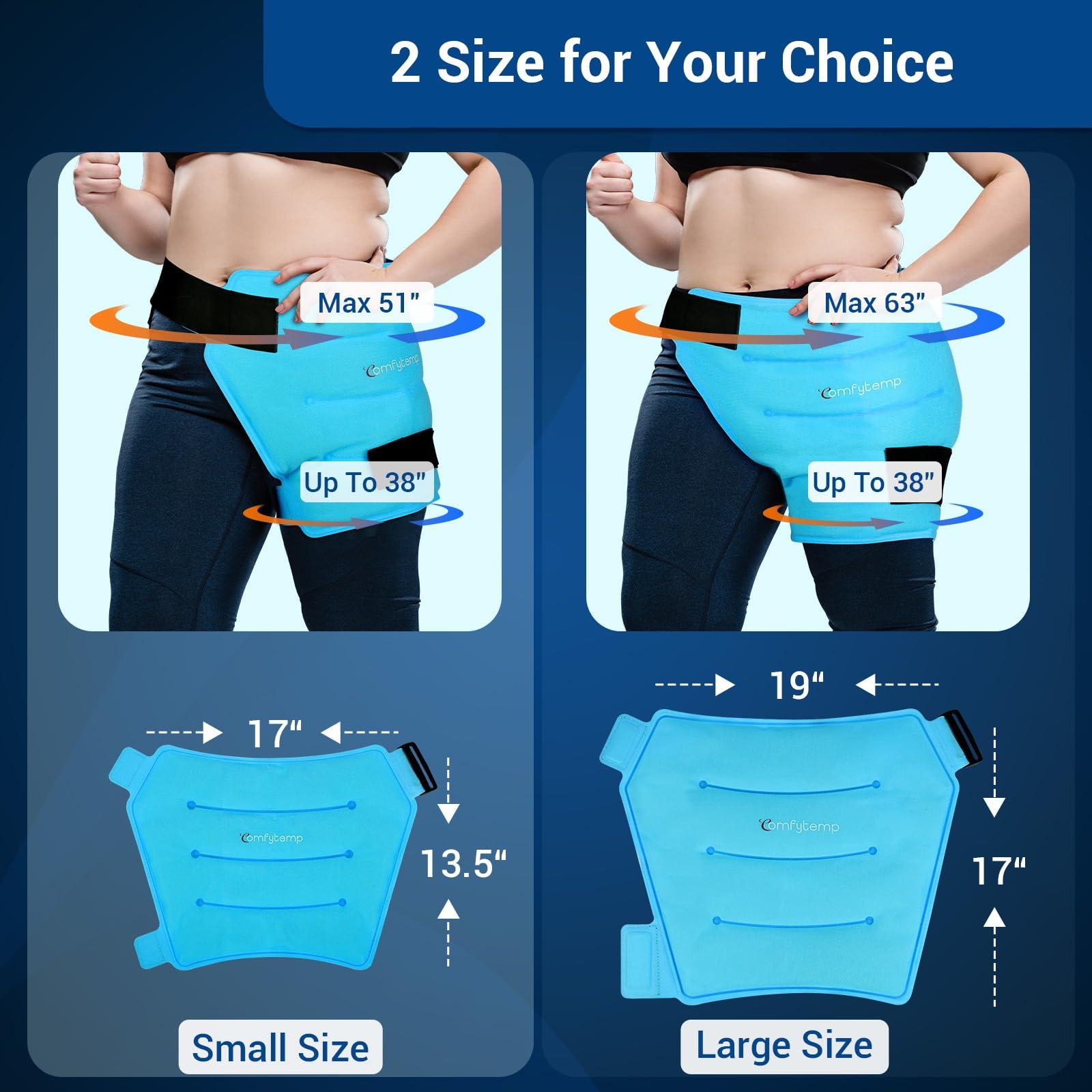 Comfytemp Comfytemp Large Hip Ice Pack Wrap for Sciatica, Hip Replacement, Fracture, Pain Relief, FSA HSA Eligible, Reusable Gel Ice Pack for Injuries, Cold Compression Physical Therapy Recovery Gifts(M/L)