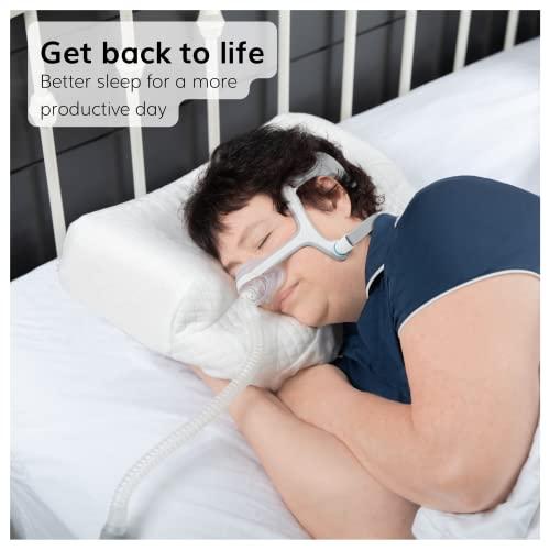 BraceAbility BraceAbility CPAP Pillow - Side Sleeper Positional Soft Memory Foam Orthopedic Contour Posture Wedge for Anti-Snoring Prevention Nasal Relief Therapy for Men and Women
