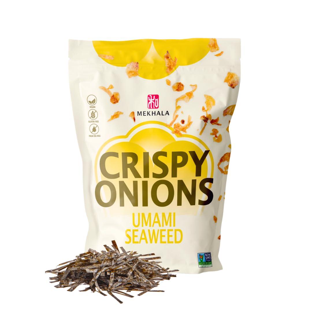 Mekhala Mekhala Umami Seaweed Crispy Onions - Salad Toppings Crunchy Fried Onions For All-Purpose Seasoning Like Keto, Ramen Toppings, And Rice Gluten-free | 2.5oz