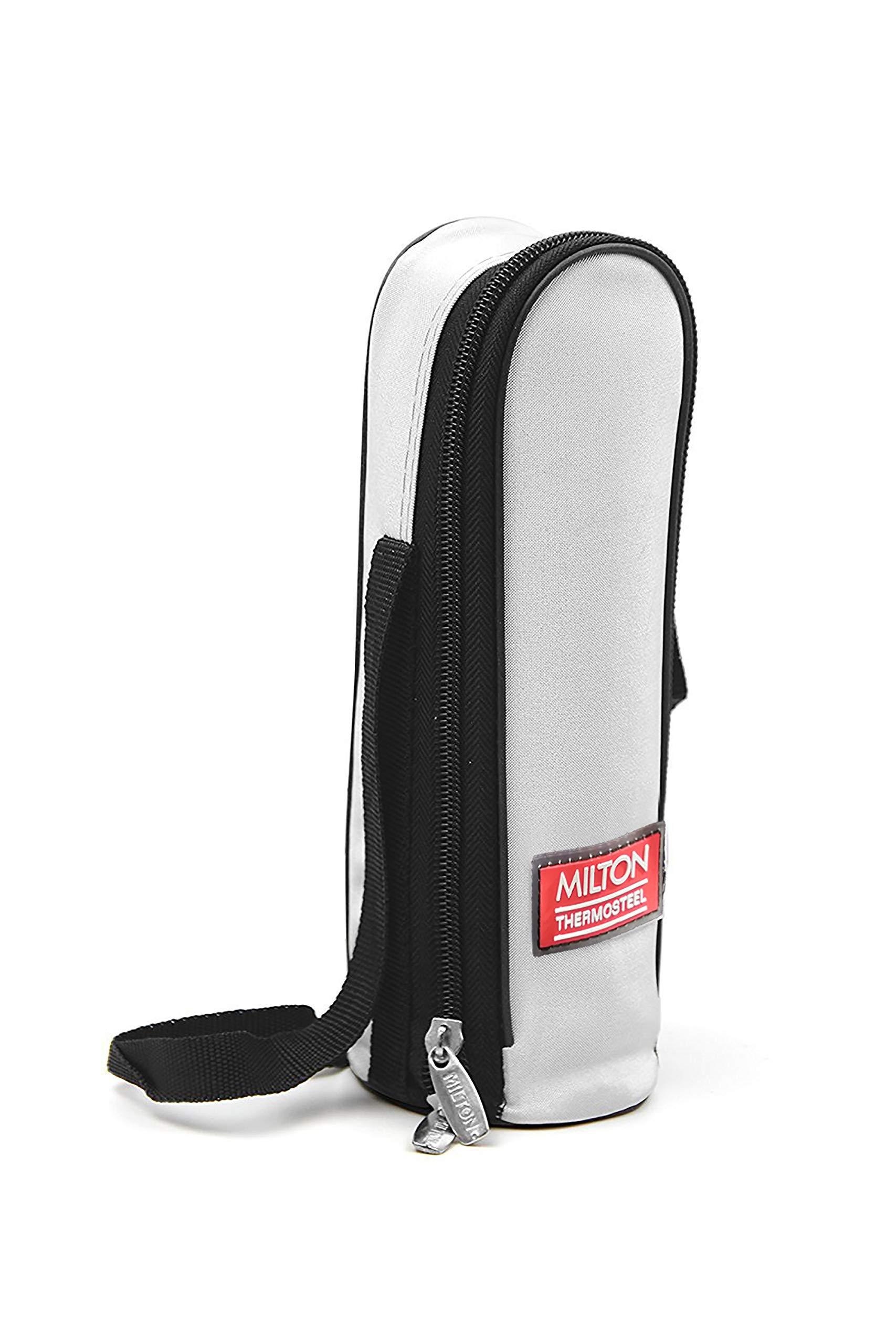 MILTON Milton Plain Lid 350 Thermosteel 24 Hours Hot and Cold Water Bottle, 1 Piece, 350 ml, Silver | Leak Proof | Office Bottle | Gym Bottle | Home | Kitchen | Hiking | Trekking | Travel Bottle