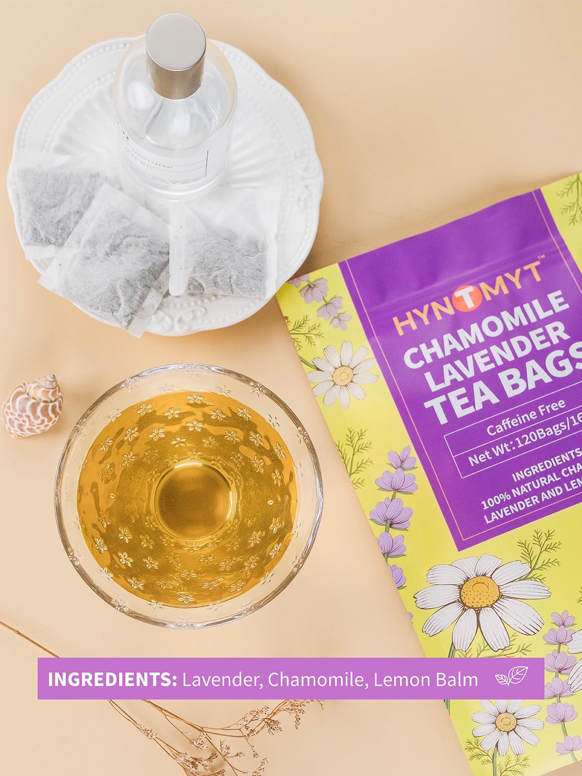 HYNTMYT HYNTMYT Chamomile & Lavender Tea, Blend of Chamomile, Lavender, and Lemon Balm, Soothing & Aromatic, Caffeine Free, 120 Count