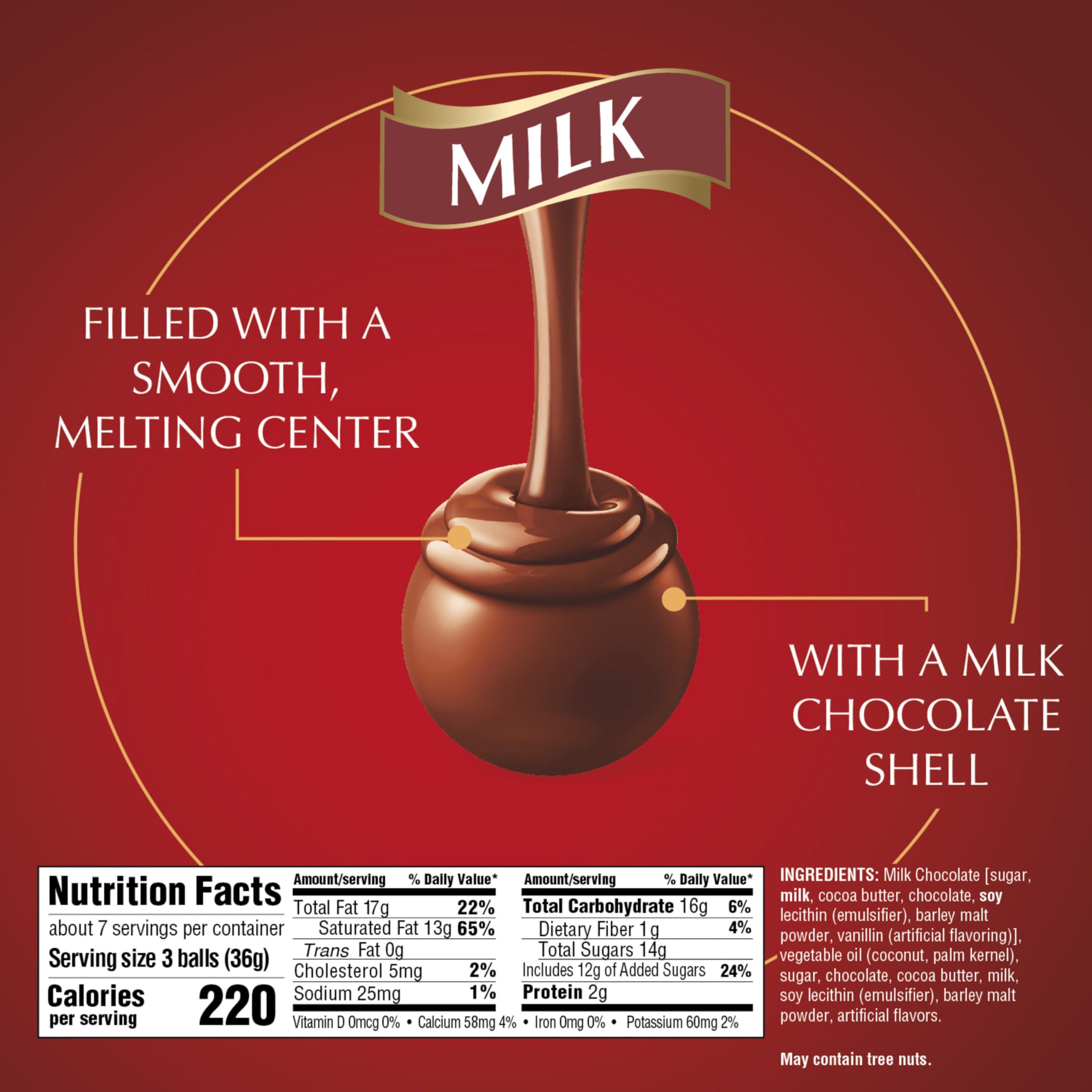 Lindt Lindt LINDOR Milk Chocolate Truffles, Milk Chocolate Candy with Smooth, Melting Truffle Center, 8.5 oz. Bag (6 Pack)