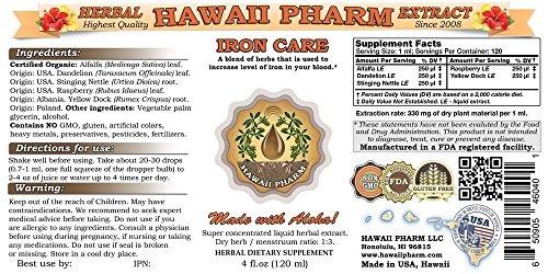 HawaiiPharm Iron Care Liquid Extract 4x4 Oz
