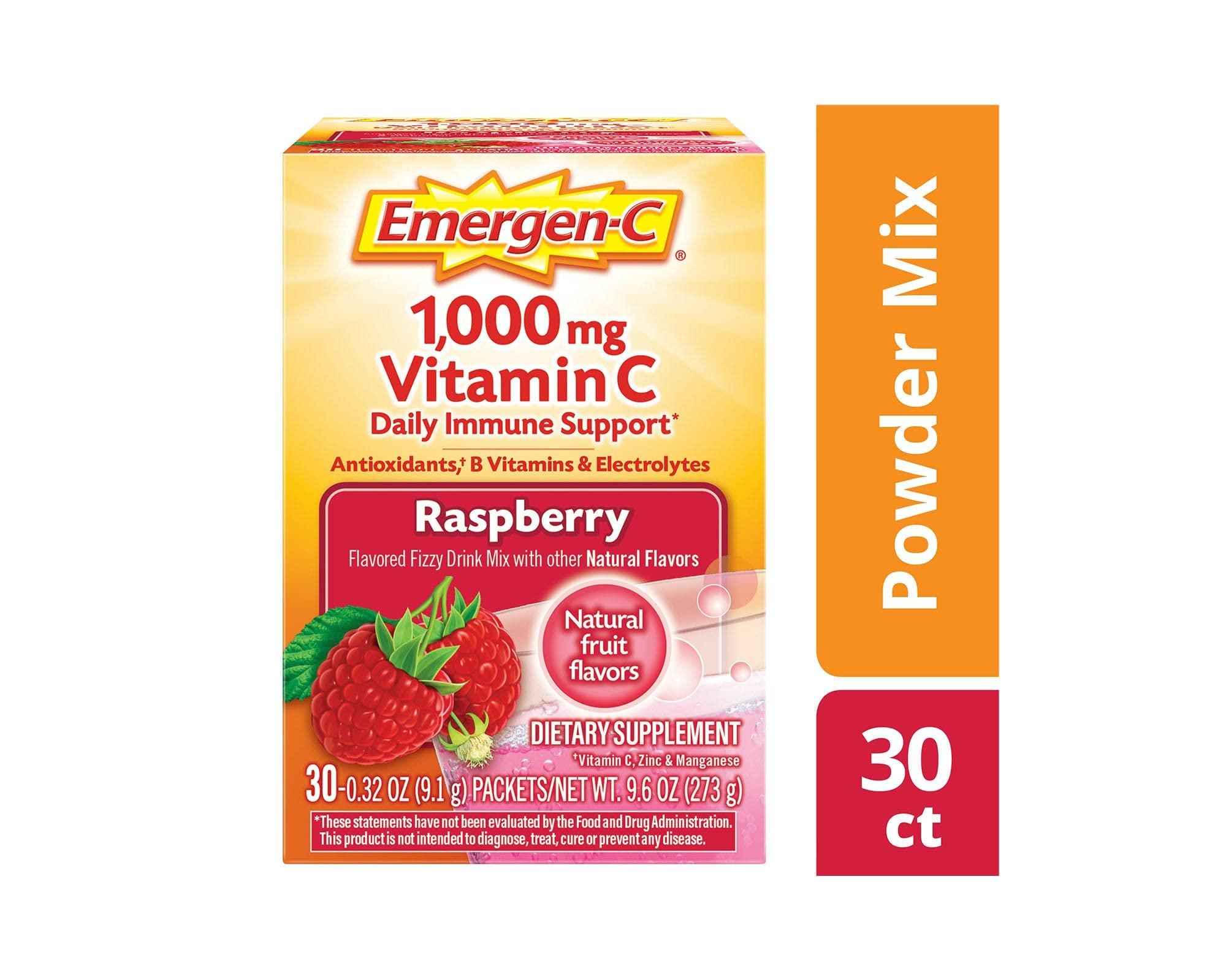 Alacer Alacer Emergen-C Vitamin C Fizzy Drink Mix Raspberry - 1000 Mg - 30 Packets