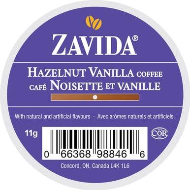 Zavida Zavida Hazelnut Vanilla Medium Roast Coffee, K-Cups, 30 Count, 330g/11.64 oz. Box (Imported from Canada)