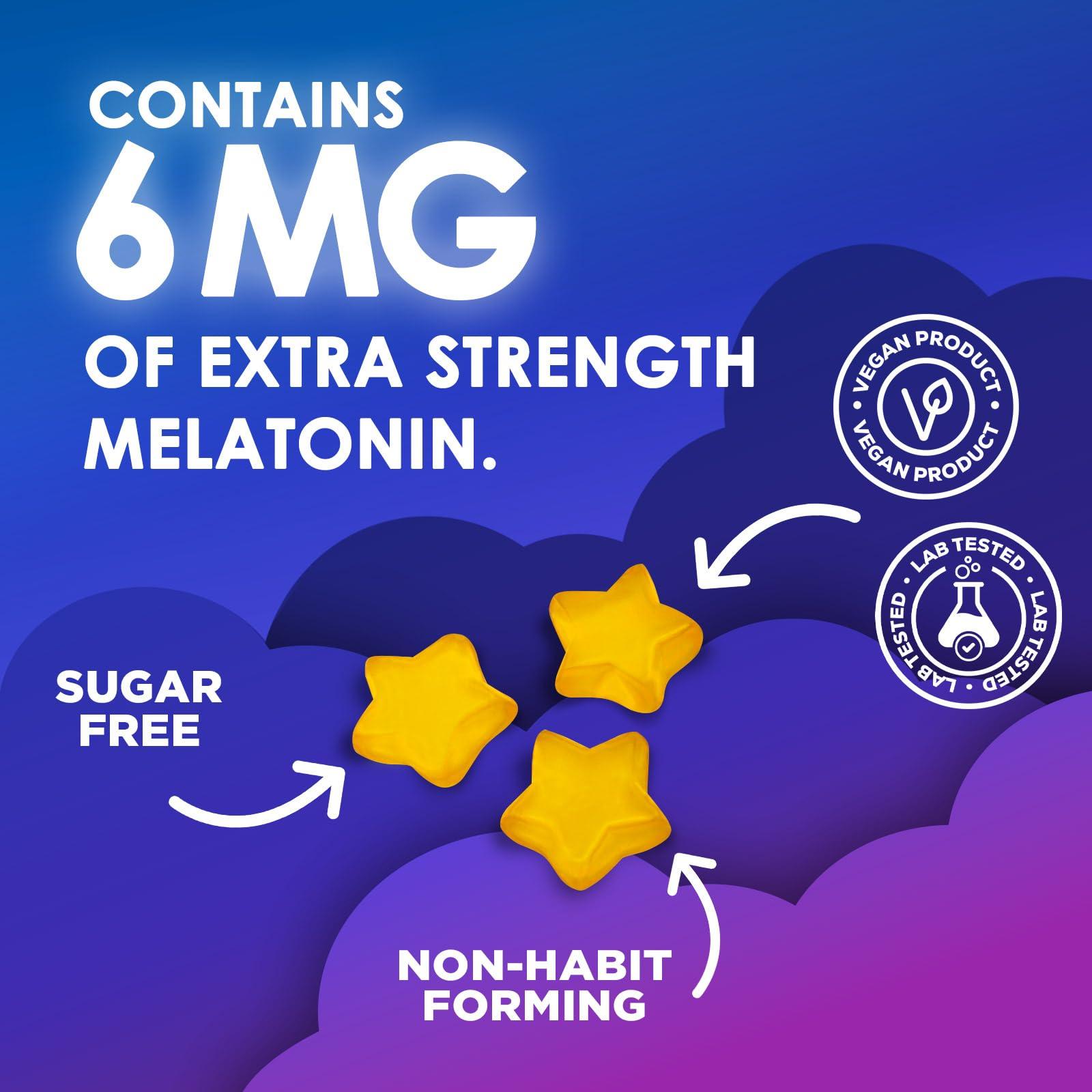 Nature's Gummies Sleep Gummies for Adults 6mg - Sugar Free Extra Strength Melatonin Gummy, Natural Sleeping Gummy for Adults, Kids, Orange Flavored, Vegan, Non-GMO, Sleep Vitamin Support Supplement - 60 Gummies