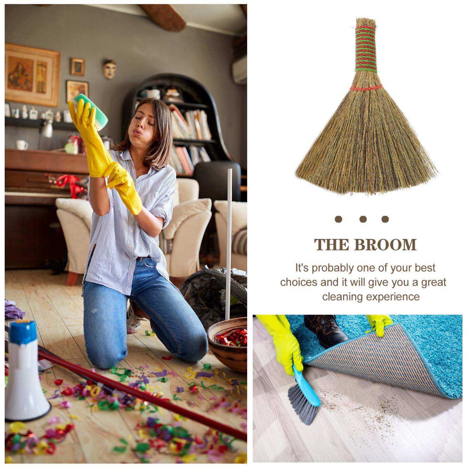 PACKOVE PACKOVE 2pcs Kitchen Cleaning Broom Car Diffuser Handle Broomstick Sweeping Broom Chinese Broom Short Handle Broom Small Whisk Broom Garden Broom Child Miscanthus Cleaning Sweep Portable