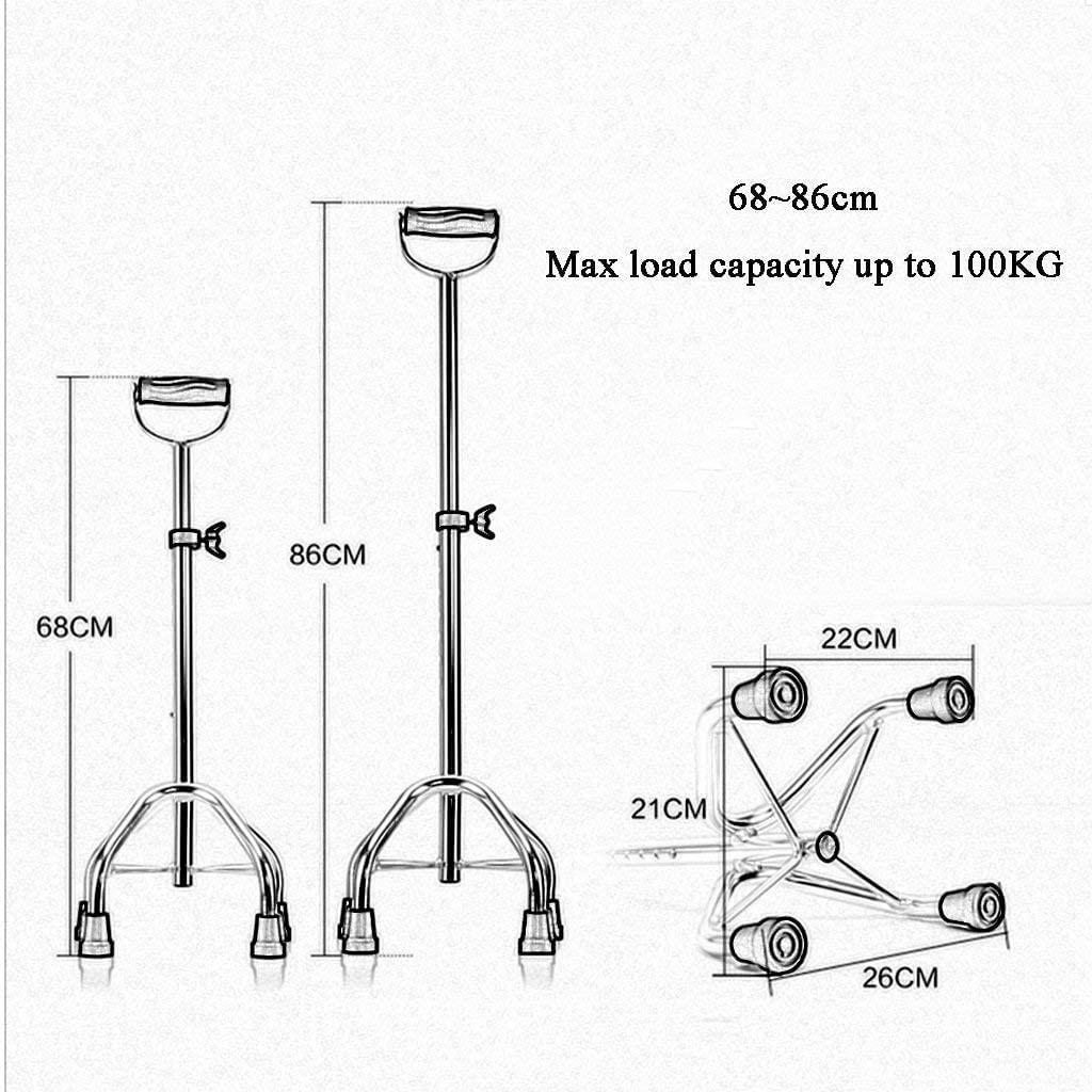 GeRRiT Walking Stick Walkers for Seniors Walking Stick/Crutches Lightweight Aluminum Alloy Canes with Sponge Handle 8 Adjustable Height Levels for Elderly Men or Women Cane rollator Walker, Durable