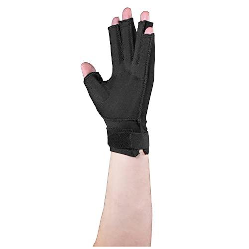 OTC OTC Resting Splint Glove, 5 Finger Semi-Rigid Splints, Open Tips, Black, Left Hand, Medium