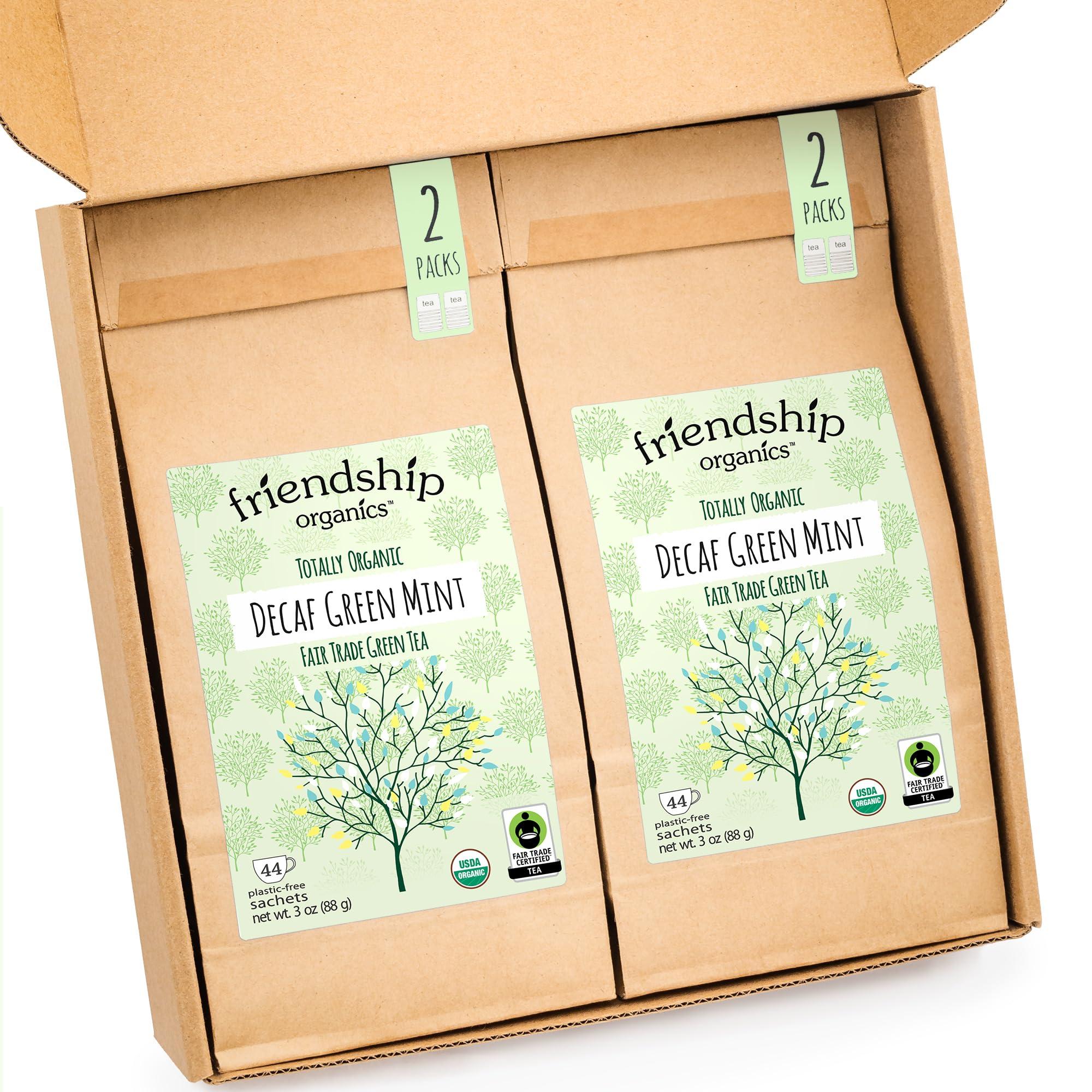 Friendship Organics Friendship Organics Decaf Green Mint Tea Bags, Organic and Fair Trade 44 Count (Pack of 2)