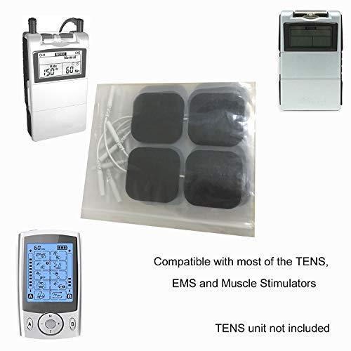 LSIKA-Z TENS Unit Pads 40 Pcs Wired Self-Adhesive Electrodes Premium Replacement Pads for TENS Units - 2x2 Inches (2x2-40Pcs)