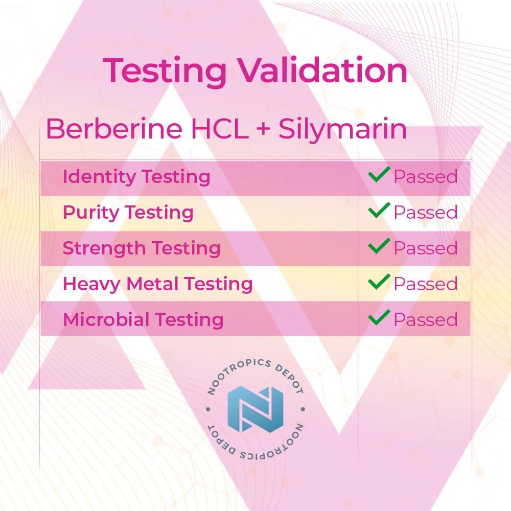 Nootropics Depot Nootropics Depot Berberine HCL + Silymarin Tablets | 500mg + 90mg | 180 Count | Supports Cellular Function, Metabolic Function, and Balanced Inflammation Levels