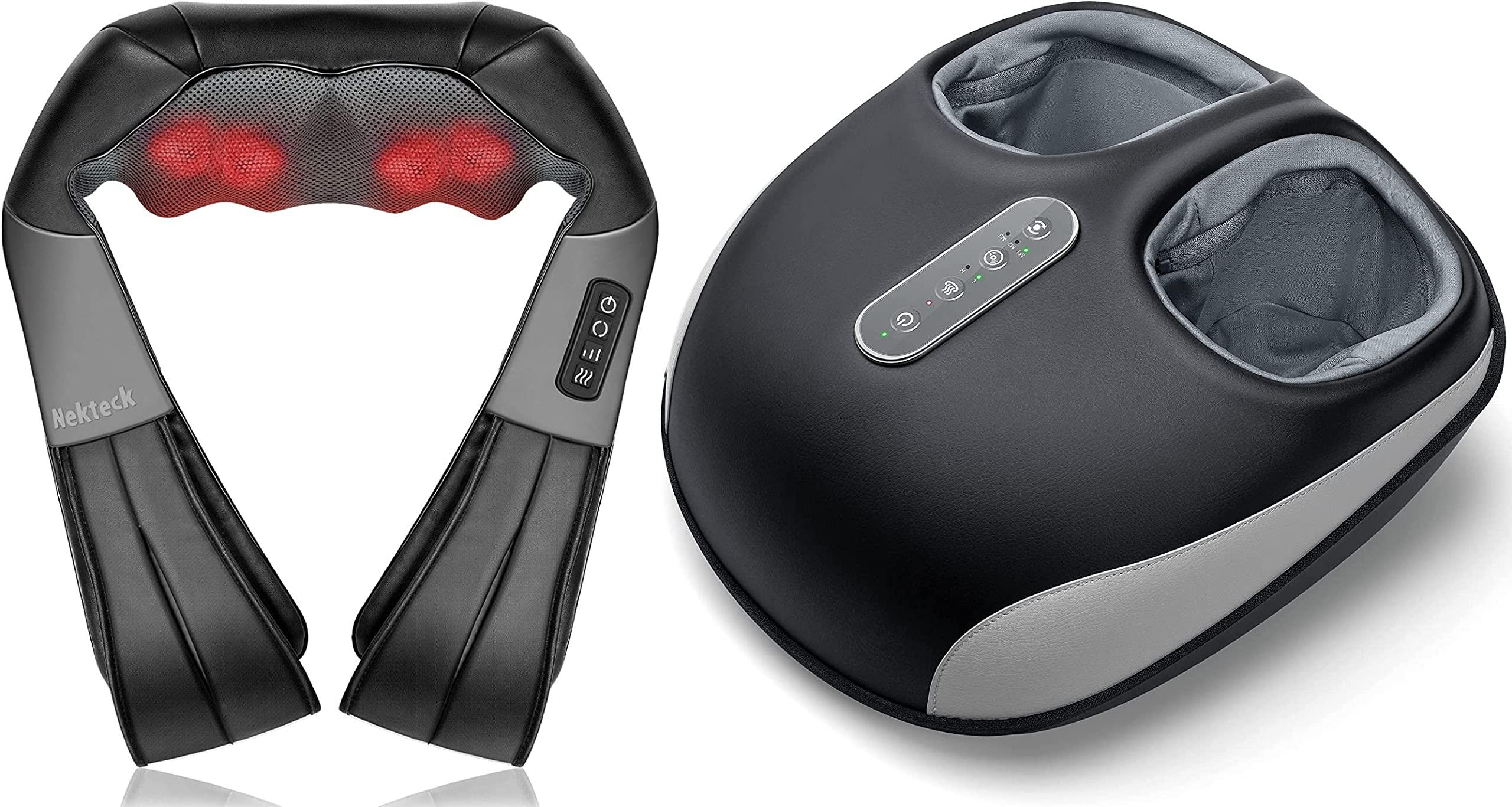 Nekteck Nekteck Neck Massager and FM06 Foot Massager Machine with Heat Bundle