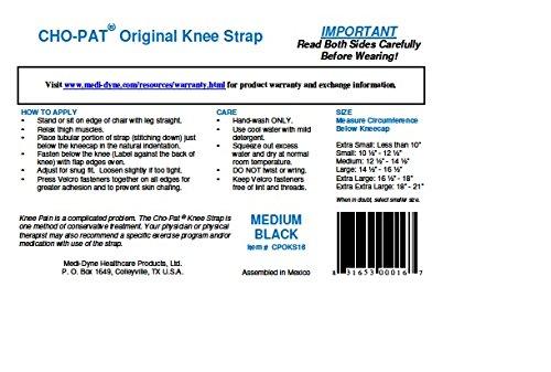 Cho-Pat Cho-Pat Original Knee Strap, Patella Support for Runner’s Knee, Jumper’s Knee, Osgood Schlatter’s, and Chondromalacia, Black, X-Large