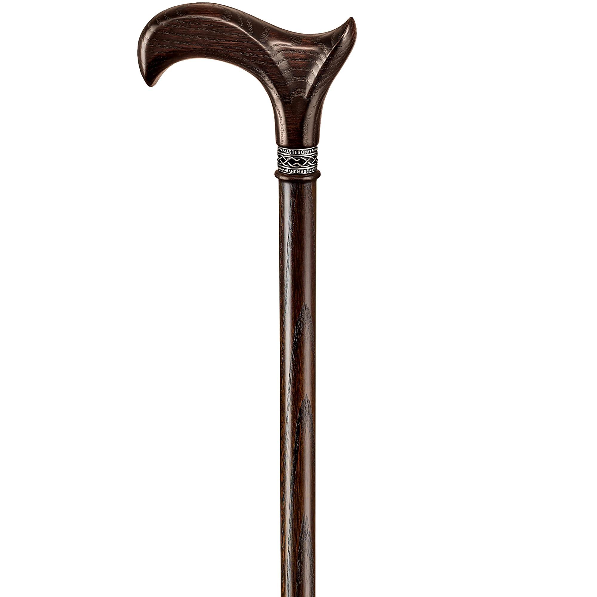 Asterom Asterom Walking Cane - Handmade, Ergonomic, Canes for Men - Wooden Walking Sticks for Seniors, Unique, Cool (Walnut, 39 Inches)