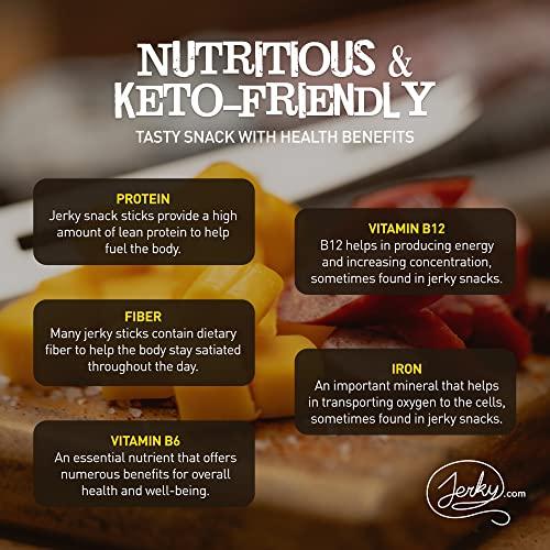 Jerky.com Jerky Gift Basket for Men - 26pc Jerky Variety Pack of Beef, Pork, Turkey, & Ham Snack Sticks - High Protein Healthy Snack - Unique Gift for Men