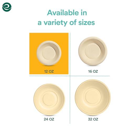ECO SOUL ECO SOUL 100% Compostable 12 Oz Soup Bowls [4 Packs of 100] Disposable dessert bowls I Heavy duty paper bowl I Eco-friendly salad bowl I Biodegradable large Bowls