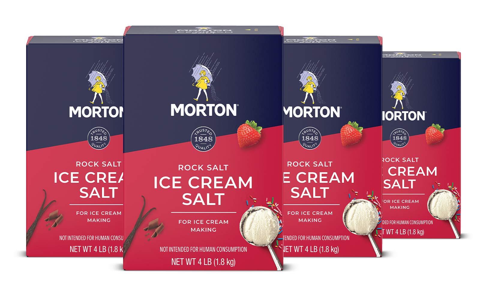 Morton Morton Ice Cream Salt, Rock Salt, 4 Pound (Pack of 4)