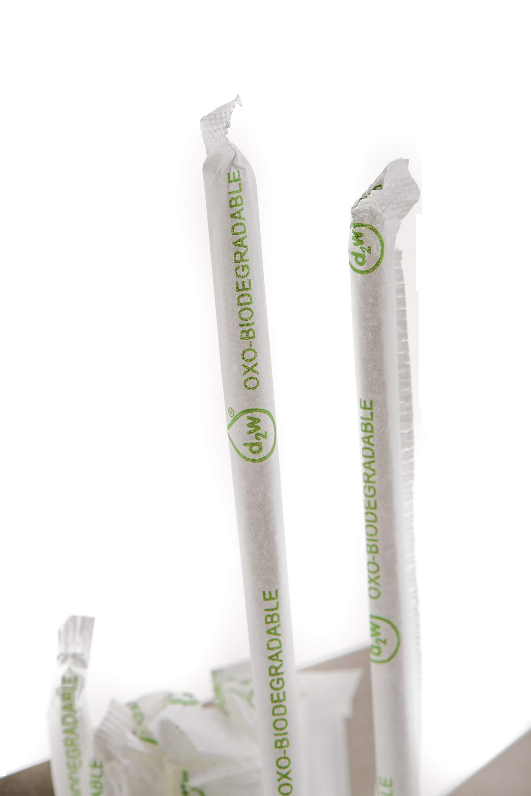 EcoQuality [3000 Pack] Clear Biodegradable Plant Based Wrapped Straws - BPA Free - Eco Friendly Straws - biodegradable - 100% Compostable - Drinking Straws Great for Parties, Office, Restaurants (10 Box)