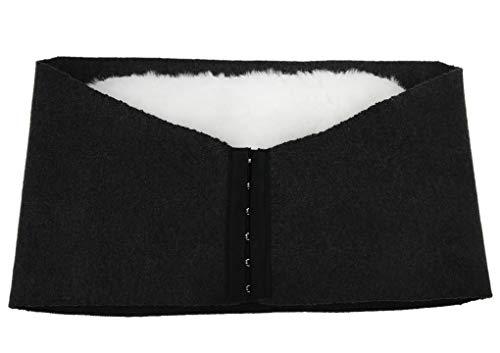 Fakeface Unisxe Thicken Cashmere Lumbar Kidney Warmer Belt Adjustable Cozy Abdominal Stomach Protector Wrap Lower Back Pain Thermal Support Brace Waisband Binder Black