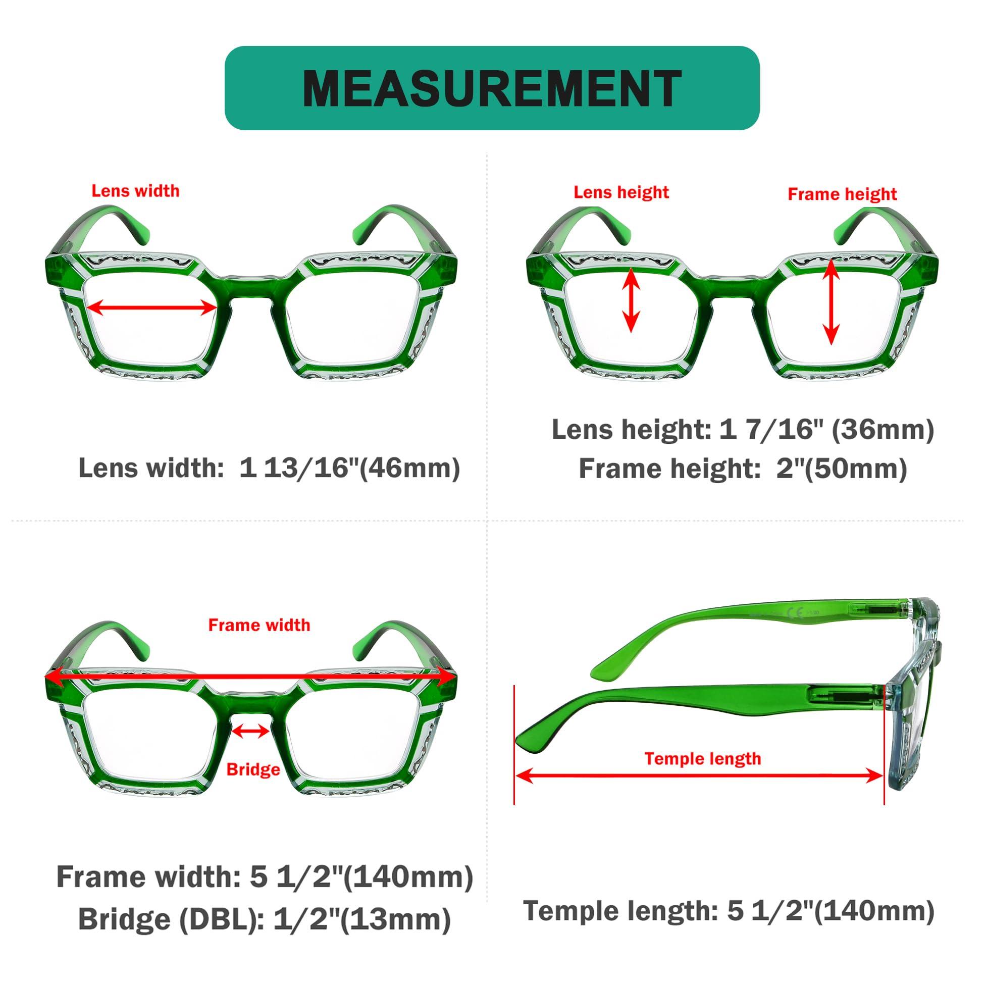 Eyekepper Eyekepper 4 Pack Reading Glasses for Women Floral Pattern Design Readers +2.75