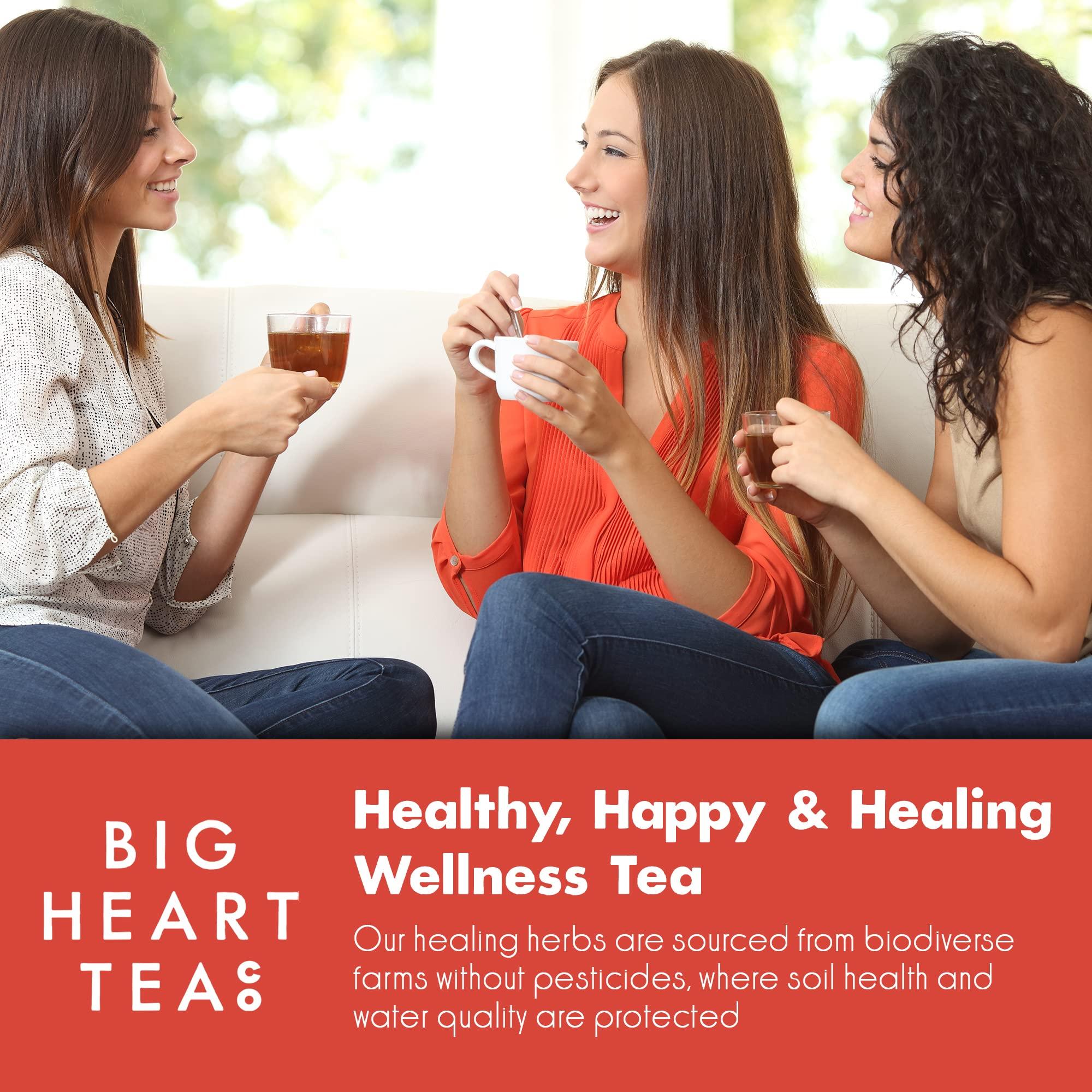 Big Heart Tea Co. Big Heart Tea Co. Tea Bags - Fiery Masala Chai - Certified Organic, Ayurvedic Herbal Decaf Tea with Small Batch Ground Sweet Herbs and Spices including Adaptogenic Tulsi, Rooibos, Ginger, 20 Tea Bags