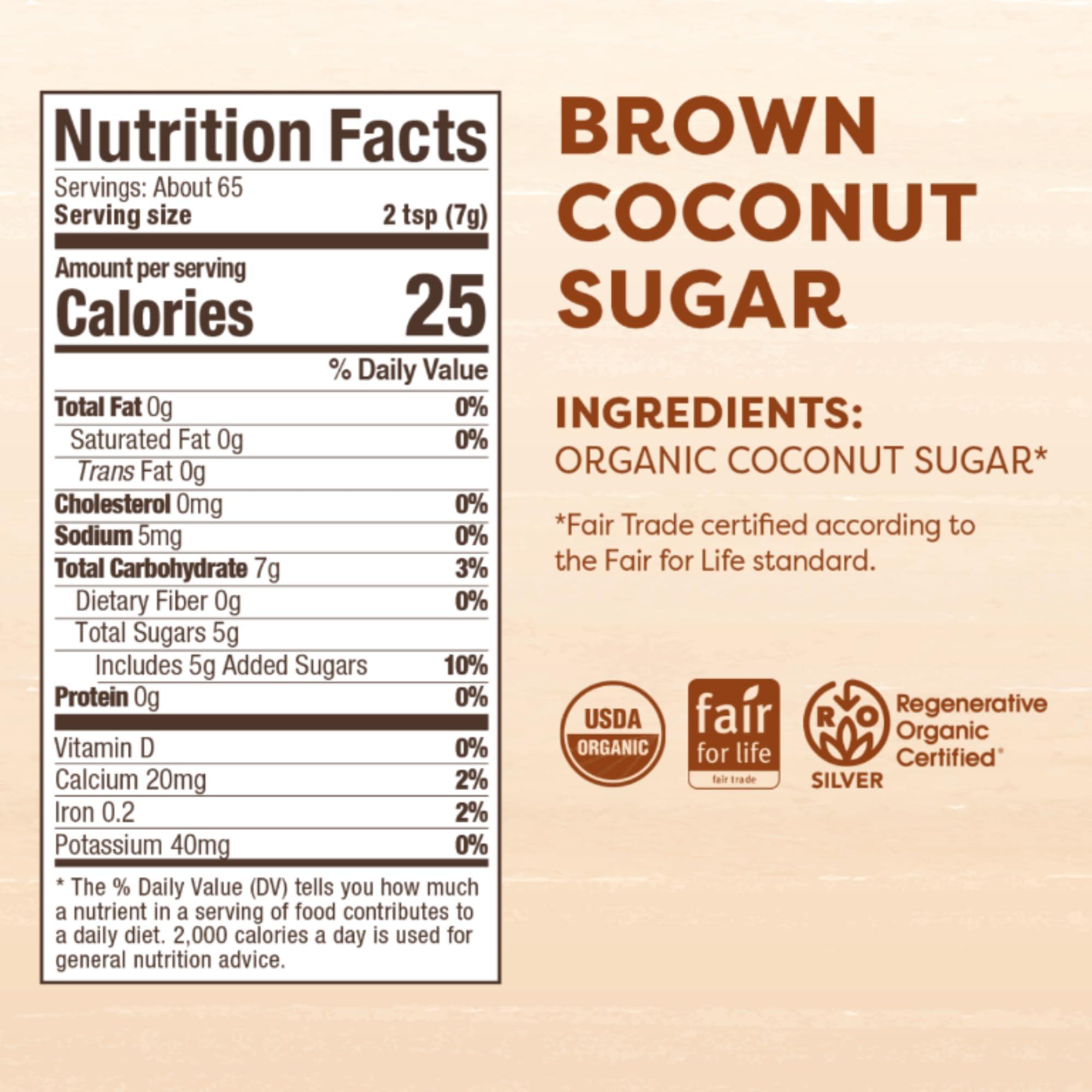 Big Tree Farms Big Tree Farms Organic Brown Coconut Sugar - Coconut Palm Sugar, Unrefined, Fine Crystals, Cane Sugar Replacement, Coconut Blossom Nectar, Vegan, Perfect for Baking - 16 Oz (Pack of 3)