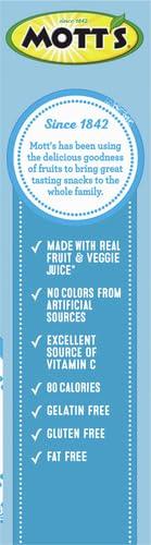 Mott's Mott\'s Fruit Flavored Snacks, Assorted Fruit, Gluten Fee Snack, 10 Pouches, 8 oz