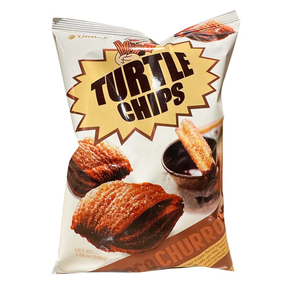 CROS Cros Orion Turtle Chips-Choco Churros Flavor-Crispy Korean Party Corn Snacks-3 Packs x 160G