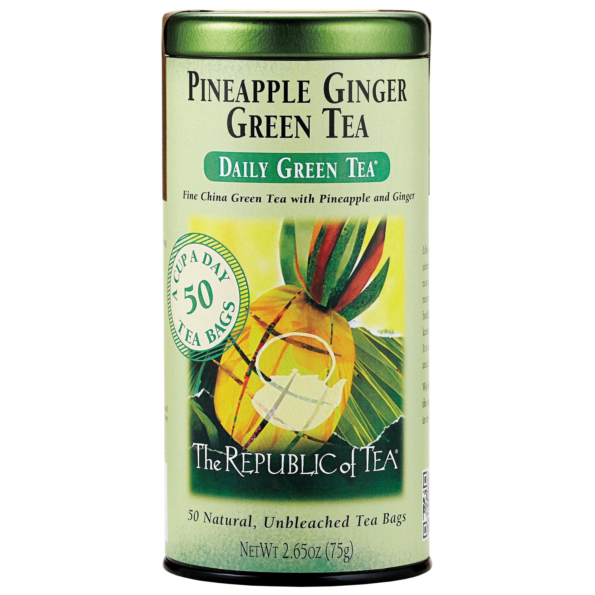 The Republic of Tea The Republic of Tea – Pineapple Ginger Daily Green Tea, 50 Tea Bag Tin